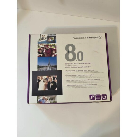 Westinghouse DPF-0801 Digital photo frame with 8" LCD screen NIB - Picture 2 of 9